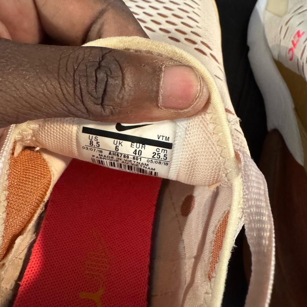 Nike Air Max 270 Pink and Gold Sneakers - Picture 14 of 15